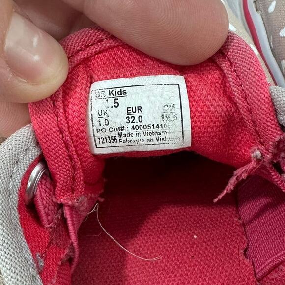 VANS Kids sz 1.5 Girls Polka Dots and Hot Pink - Picture 6 of 6